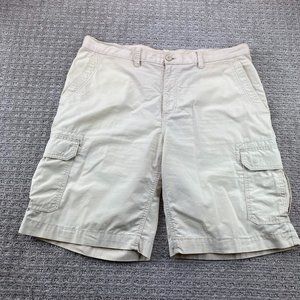 Eddie Bauer Cargo Shorts Men 38 Beige Outdoors Pockets - DISCOLORATION -